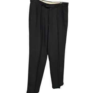 Slates Mens Classic Fit Black Dress Pants 36W 34L Polyester/Rayon 29a